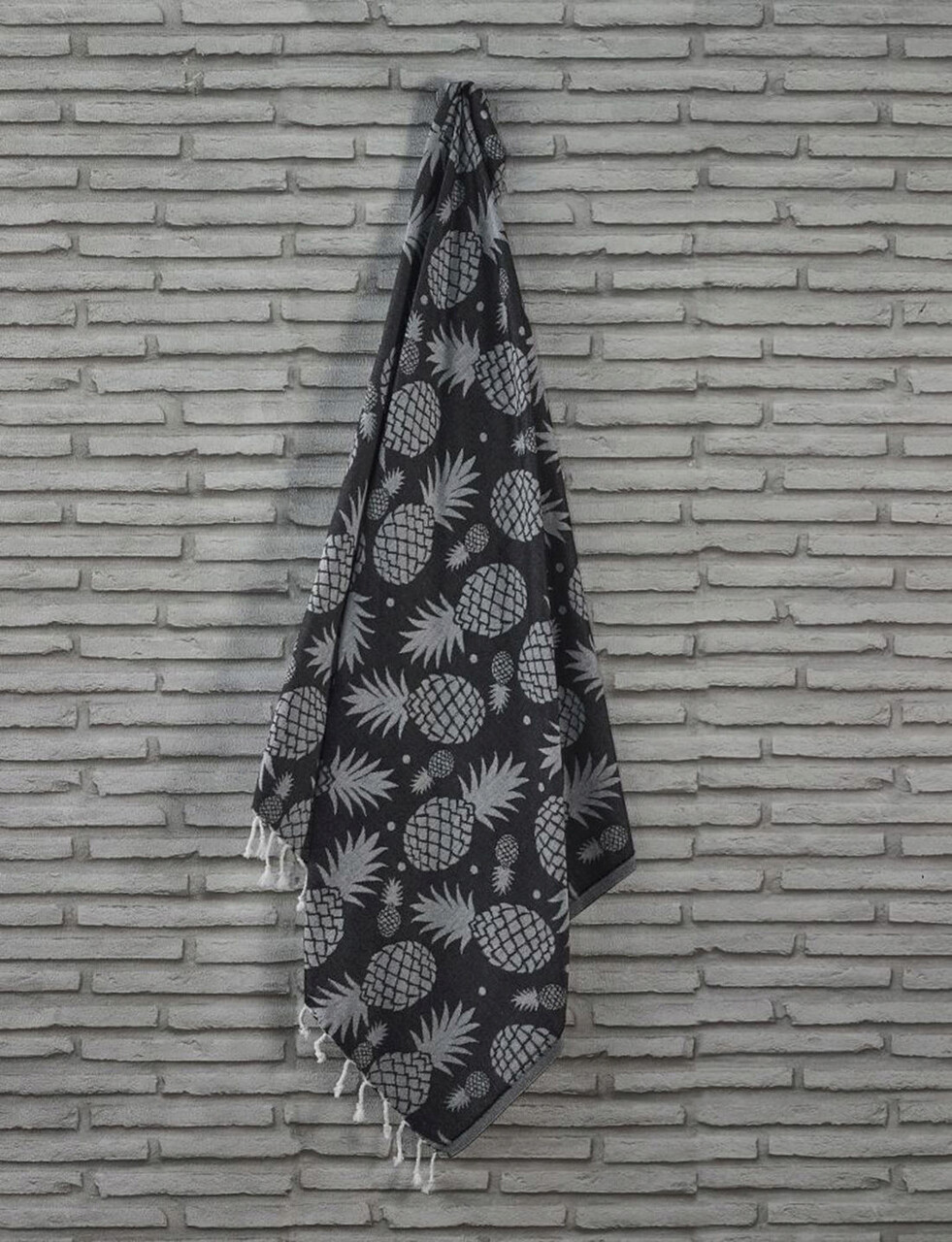 Prosop de plaja, L'essentiel Maison, Ananas, Antracit / Gri - imagine 4